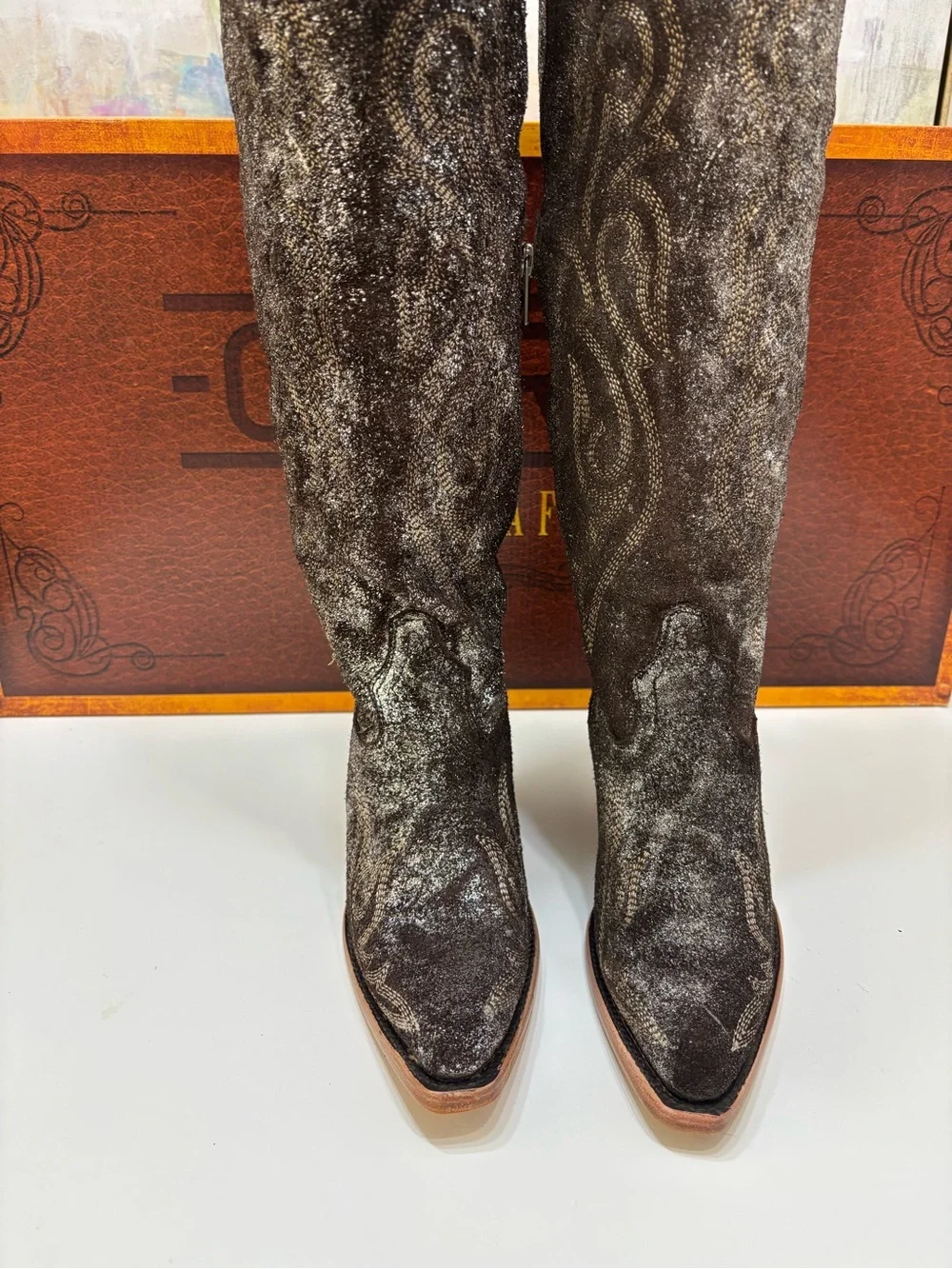 ✨ CORRAL BROWN-SILVER METALLIZED OVER-THE-KNEE BOOTS ✨ NWT